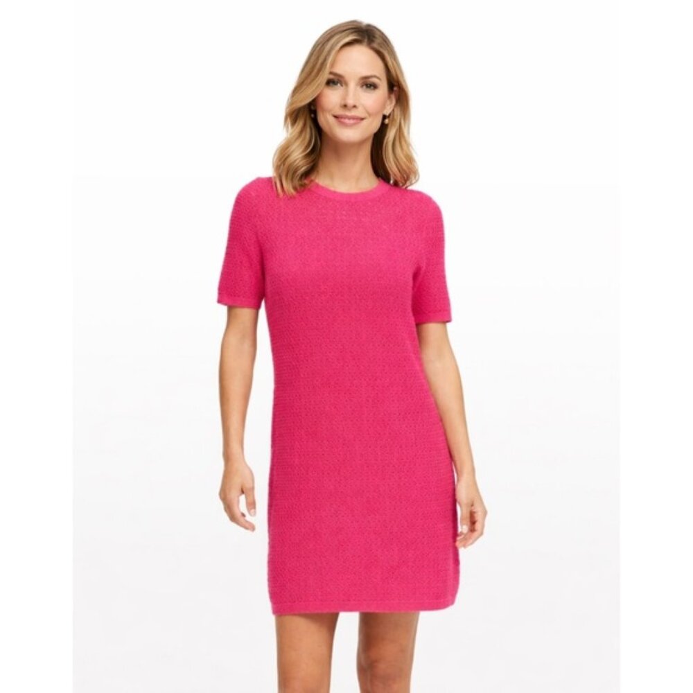 NWT Banana Republic Fuchsia Pink Pointelle Knitted Dress